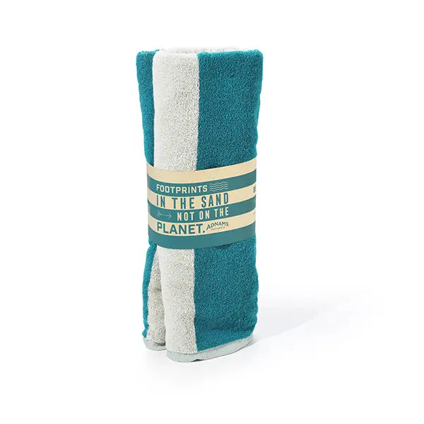 Adnams Teal & Sand "Footprints In The Sand Not On The Planet" Beach Towel Adnams PLC